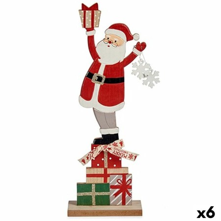 Figura Decorativa Papá Noel Blanco Rojo Gris Madera 7 x 40 x 14 cm (6 Unidades) de Krist+, Navidad - Ref: S3627447, Precio: 1...