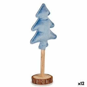 Árbol de Navidad Poliéster Azul Madera 9,5 x 32 x 13 cm (12 Unidades) de Krist+, Navidad - Ref: S3627512, Precio: 32,84 €, De...