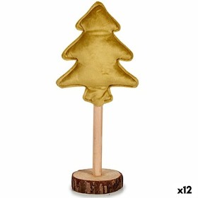 Christmas Tree Polyester Golden Wood 9,5 x 32 x 13 cm (12 Units) by Krist+, Christmas - Ref: S3627513, Price: 32,84 €, Discou...