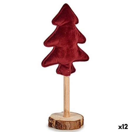 Albero di Natale Poliestere Rosso Granato Legno 9,5 x 32 x 13 cm (12 Unità) | Tienda24 - Global Online Shop Tienda24.eu