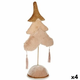 Árbol de Navidad Poliéster Beige Dorado Madera 12 x 43 x 22 cm (4 Unidades) de Krist+, Navidad - Ref: S3627526, Precio: 40,97...