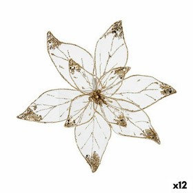 Dekorative Blume Gold Kunststoff 25 x 25 x 7 cm (12 Stück) von Krist+, Weihnachten - Ref: S3627530, Preis: 39,86 €, Rabatt: %