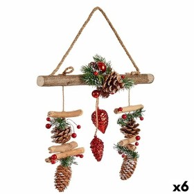 Décorations de Noël Marron Rouge Bois Plastique 30 x 9 x 40 cm (6 Unités) de Krist+, Noël - Réf : S3627538, Prix : 34,94 €, R...