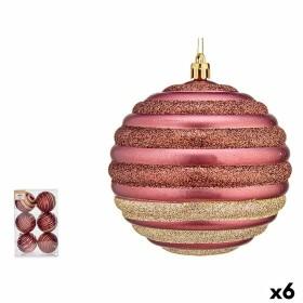 Set of Christmas balls Circles Pink Plastic 10 x 11 x 10 cm (6 Units) by Krist+, Christmas - Ref: S3627572, Price: 39,82 €, D...