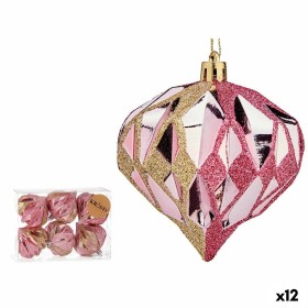 Set di palline di Natale Diamante Rosa Dorato Plastica 8 x 9 x 8 cm (12 Unità) di Krist+, Natale - Rif: S3627577, Prezzo: 48,...