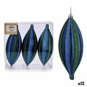 Christmas Decorations Set Streched Blue Green PVC 8,5 x 3,5 x 19 cm (12 Units) by Krist+, Christmas - Ref: S3627592, Price: 5...