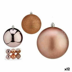 Lot de boules de Noël Rose Plastique 10 x 11 x 10 cm (12 Unités) de Krist+, Noël - Réf : S3627594, Prix : 54,87 €, Remise : %