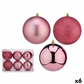 Lot de boules de Noël Rose PVC Ø 12 cm (6 Unités) de Krist+, Noël - Réf : S3627595, Prix : 35,57 €, Remise : %