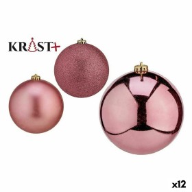 Set of Christmas balls Pink PVC 10 cm (12 Units) by Krist+, Christmas - Ref: S3627596, Price: 46,09 €, Discount: %