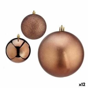 Lot de boules de Noël Marron Plastique 10 x 11 x 10 cm (12 Unités) de Krist+, Noël - Réf : S3627611, Prix : 54,87 €, Remise : %