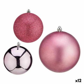 Lot de boules de Noël Rose Plastique 10 x 11 x 10 cm (12 Unités) de Krist+, Noël - Réf : S3627615, Prix : 56,37 €, Remise : %