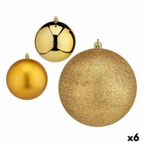 Lot de boules de Noël Doré Plastique 12 x 13 x 12 cm (6 Unités) de Krist+, Noël - Réf : S3627617, Prix : 35,70 €, Remise : %