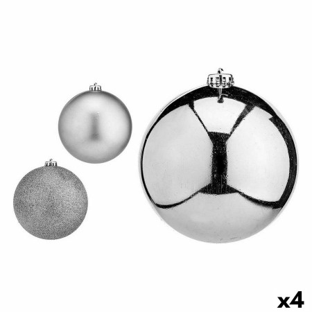 Lot de boules de Noël Argenté Plastique Ø 15 cm (4 Unités) | Tienda24 - Global Online Shop Tienda24.eu