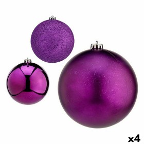 Lot de boules de Noël Violet Plastique Ø 15 cm (4 Unités) de Krist+, Noël - Réf : S3627643, Prix : 52,76 €, Remise : %