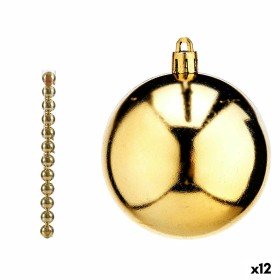 Conjunto de bolas de Natal Dourado PVC Ø 7 cm (12 Unidades) de Krist+, Natal - Ref: S3627698, Preço: 39,86 €, Desconto: %