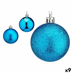 Lot de boules de Noël 6 cm Bleu Plastique (9 Unités) de Krist+, Noël - Réf : S3627705, Prix : 14,63 €, Remise : %