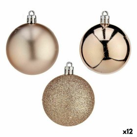 Lot de boules de Noël champagne Plastique Ø 6 cm (12 Unités) de Krist+, Noël - Réf : S3627721, Prix : 49,11 €, Remise : %