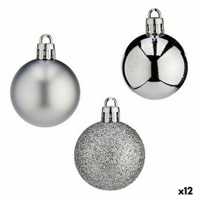 Set de Bolas de Navidad 4 cm Plateado Plástico (12 Unidades) de Krist+, Navidad - Ref: S3627722, Precio: 32,84 €, Descuento: %