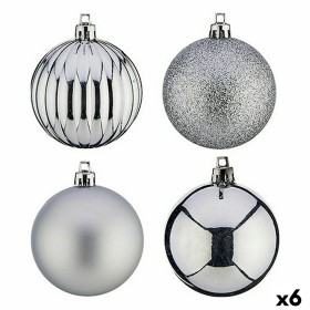 Lot de boules de Noël Argenté Plastique 6 x 7 x 6 cm (6 Unités) de Krist+, Noël - Réf : S3627803, Prix : 63,34 €, Remise : %