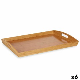 Tray Brown Bamboo 38 x 6 x 58 cm (6 Units) by Kinvara, Plates and dishes - Ref: S3627811, Price: 76,85 €, Discount: %