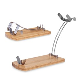 Jamonero de Madera Natural Metal Bambú 47 x 16,5 x 36 cm de Kinvara, Jamoneros - Ref: S3627849, Precio: 18,62 €, Descuento: %