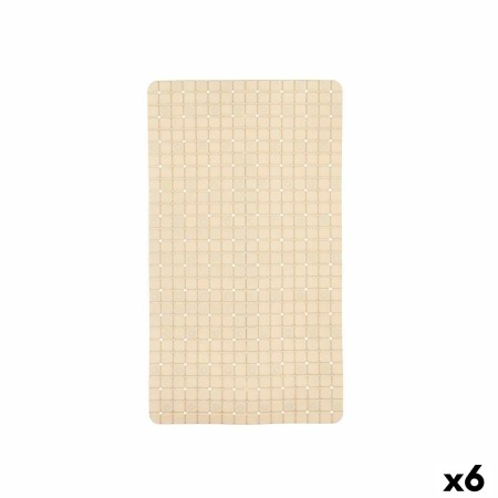 Tappetino Antiscivolo da Doccia Quadri Beige PVC 67,7 x 38,5 x 0,7 cm (6 Unità) di Berilo, Accessori per la doccia - Rif: S36...