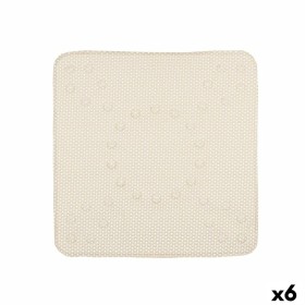 Non-slip Shower Mat Beige PVC 53 x 52,5 x 1 cm (6 Units) by Berilo, Shower accessories - Ref: S3628024, Price: 31,38 €, Disco...