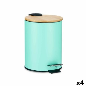 Papelera Menta Metal Bambú 3 L (4 Unidades) de Berilo, Papeleras - Ref: S3628046, Precio: 30,35 €, Descuento: %