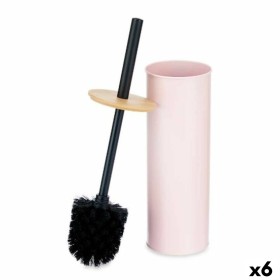 Brosse de salle de wc Rose Métal Bambou Plastique 9,5 X 27 X 9,5 cm (6 Unités) de Berilo, Accessoires pour wc - Réf : S362806...