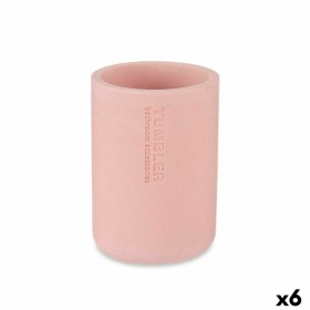 Toothbrush Holder Pink Resin 7,8 x 10,5 x 7,8 cm (6 Units) by Berilo, Stands and dispensers - Ref: S3628096, Price: 19,92 €, ...