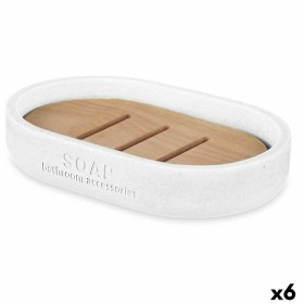 Soap dish White Resin Bamboo 12,5 x 2,5 x 8,5 cm (6 Units) by Berilo, Stands and dispensers - Ref: S3628100, Price: 20,73 €, ...