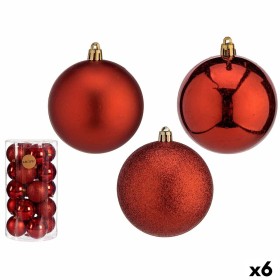 Conjunto de bolas de Natal Vermelho Plástico Ø 8 cm (6 Unidades) de Krist+, Natal - Ref: S3628238, Preço: 44,96 €, Desconto: %