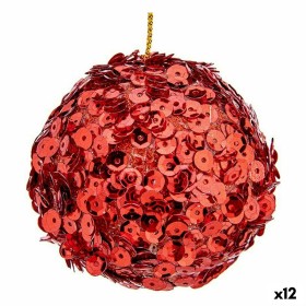 Lot de boules de Noël Paillettes Rouge Plastique 8 x 8 x 8 cm (12 Unités) de Krist+, Noël - Réf : S3628307, Prix : 70,47 €, R...