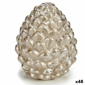 Decorative Figure Pine cone Silver Ceramic 6 x 7 x 6 cm (48 Units) by Krist+, Christmas - Ref: S3628457, Price: 58,53 €, Disc...