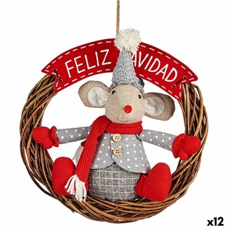 Adorno Navideño Colgante Ratón Rojo Gris 33 x 12 x 33 cm (12 Unidades) de Krist+, Navidad - Ref: S3628461, Precio: 148,78 €, ...