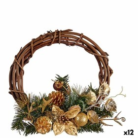 Advent wreathe Brown Green Wood Plastic 33 x 9 x 35 cm (12 Units) by Krist+, Christmas - Ref: S3628466, Price: 89,38 €, Disco...