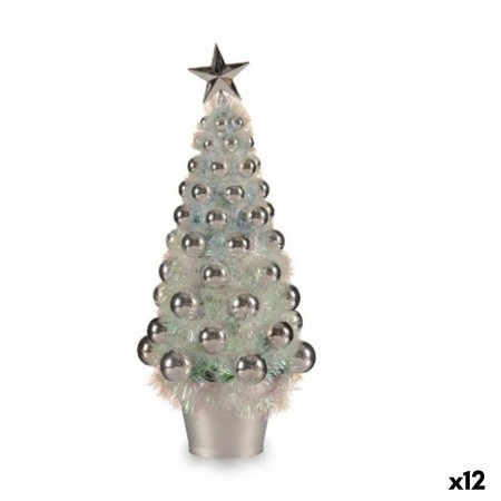 Statua Decorativa Albero di Natale Argentato polipropilene PET 16 x 37,5 x 16 cm (12 Unità) di Krist+, Natale - Rif: S3628482...