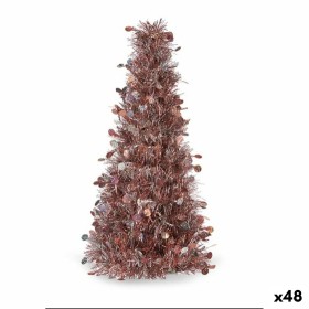 Decorative Figure Christmas Tree Tinsel White Pink polypropylene PET 18 x 31 x 18 cm (48 Units) by Krist+, Christmas - Ref: S...