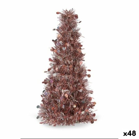 Statua Decorativa Albero di Natale Tinsel Bianco Rosa polipropilene PET 18 x 31 x 18 cm (48 Unità) | Tienda24 - Global Online Shop Tienda24.eu