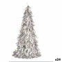 Figura Decorativa Árbol de Navidad Espumillón Plateado Polipropileno PET 24 x 46 x 24 cm (24 Unidades) de Krist+, Navidad - R...