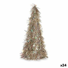 Decorative Figure Christmas Tree Tinsel Bronze polypropylene PET 24 x 46 x 24 cm (24 Units) by Krist+, Christmas - Ref: S3628...