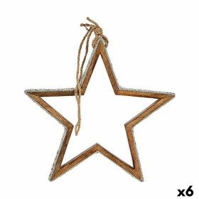 Adorno Natalício Estrela Prateado Juta Madeira 28,5 x 6 x 56 cm (6 Unidades) de Krist+, Natal - Ref: S3628499, Preço: 61,46 €...