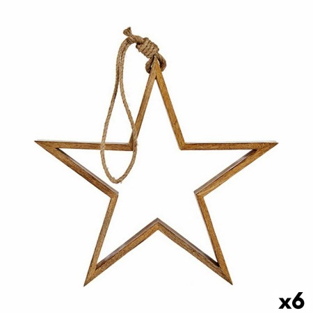 Adorno Navideño Estrella Marrón Yute Madera 41,5 x 7 x 78 cm (6 Unidades) de Krist+, Navidad - Ref: S3628504, Precio: 62,21 €...