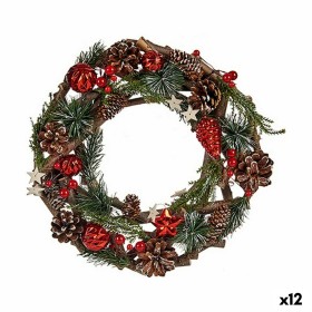 Couronne de Noël Marron Rouge Vert Bois Plastique 30 x 8 x 30 cm (12 Unités) de Krist+, Noël - Réf : S3628564, Prix : 104,39 ...