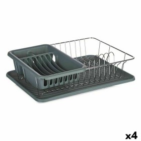 Abtropfsieb für die Spüle Grau Metall Kunststoff 43,5 x 11 x 33,5 cm (4 Stück) von Kinvara, Abtropfbretter - Ref: S3628664, P...