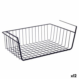 Basket for Kitchen Shelf Black Iron 42 x 14 x 26 cm (12 Units) by Kinvara, Shelves and supports - Ref: S3628666, Price: 52,22...