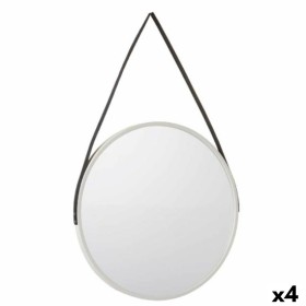 Miroir mural Blanc Noir Verre Cuir Synthétique 45 x 45 x 3 cm (4 Unités) de Gift Decor, Miroirs muraux - Réf : S3628704, Prix...