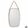 Espelho de parede Castanho champagne Cristal Polipele 43 x 65 x 3 cm (4 Unidades) de Gift Decor, Espelhos de parede - Ref: S3...