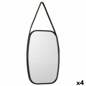 Miroir mural Noir Verre Cuir Synthétique 43 x 65 x 3 cm (4 Unités) de Gift Decor, Miroirs muraux - Réf : S3628710, Prix : 48,...