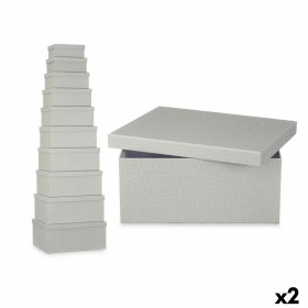 Set of Stackable Organising Boxes Dark grey Cardboard (2 Units) by Pincello, Storage boxes and chests - Ref: S3628742, Price:...